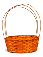 Набор корзин 3 шт 22х18x10 24х19x10 27х21x10 см ручка h=24/26/28 см оранжевый - фото 809369362