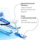 УЦЕНКА Снегокат «Тимка спорт 4-1» с бабочками, со спинкой, белый, голубой, ТС4-1/БТ Nika - Фото 3