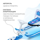 УЦЕНКА Снегокат «Тимка спорт 4-1» с бабочками, со спинкой, белый, голубой, ТС4-1/БТ Nika - Фото 4