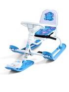 УЦЕНКА Снегокат «Тимка спорт 4-1» с бабочками, со спинкой, белый, голубой, ТС4-1/БТ Nika - Фото 7