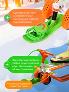 УЦЕНКА Снегокат «Тимка спорт 6 Чебурашка», со спинкой, с родительской ручкой, зелёный, оранжевый, ТС6/ЧБ1 Nika - Фото 2