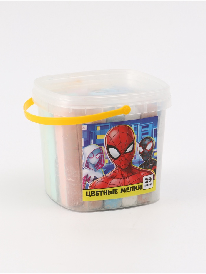 УЦЕНКА Набор цветных мелков Человек-паук, 10 цветов, 29 штук - Фото 1