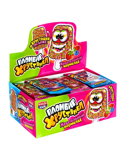 Жевательный мармелад «Пломбир Хрустямба», в хрустящей обсыпке, ассорти, 15 г