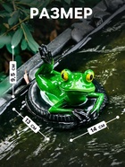 Садовая фигура из полистоуна «Лягушка на шине», 14×13×9.5 см, плавающая - Фото 2