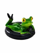 Садовая фигура из полистоуна «Лягушка на шине», 14×13×9.5 см, плавающая - Фото 3