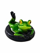 Садовая фигура из полистоуна «Лягушка на шине», 14×13×9.5 см, плавающая - Фото 5