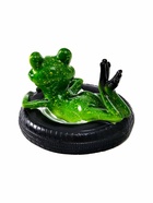 Садовая фигура из полистоуна «Лягушка на шине», 14×13×9.5 см, плавающая - Фото 7