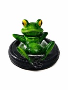 Садовая фигура 14 х 13 х 9,5 см "Лягушка в шине" Водоплавающая 10924234