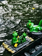 Садовая фигура 17 х 11 х 9,5 см "Лягушки на плоту" Водоплавающая 10924236