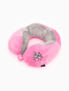 Подушка для путешествий бархатная формовая "Самолет", розовая 10911163