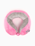 Подушка для путешествий бархатная формовая "Самолет", розовая 10911163