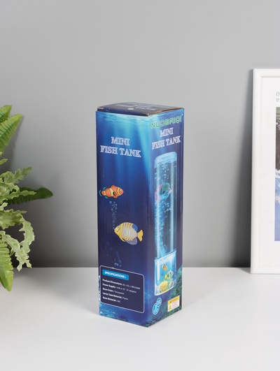 Светильник «Аквариум с рыбками», LED, RGB, 4.5 Вт, USB, серебряный, 8.7×8.7×27 см