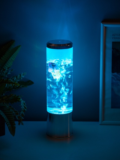Светильник «Аквариум с рыбками», LED, RGB, 4.5 Вт, USB, серебряный, 8.7×8.7×27 см