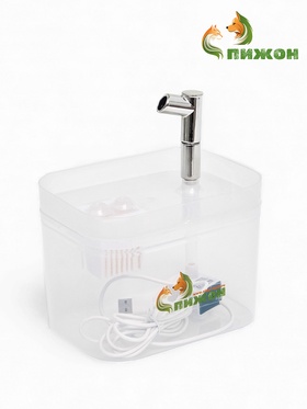 Фонтан для кошек и собак 1,5 л, 16,5 х 13 х 12 см, евророзетка, прозрачный 10926894