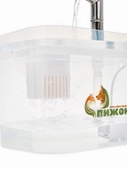 Фонтан для кошек и собак 1,5 л, 16,5 х 13 х 12 см, евророзетка, прозрачный 10926894