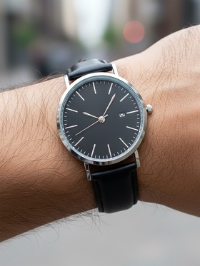 {{photo.Alt || photo.Description || 'Часы мужские наручные «Классик», кварцевые, с календарём, ремешок из экокожи, чёрные'}}