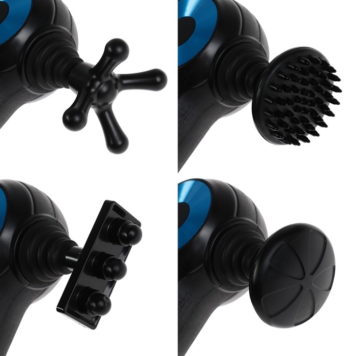 Массажёр для тела LEM-11, перкуссионный, 9 насадок, 9 режимов, чёрный - фото 51925075