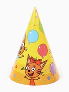 Колпак бумажный «Веселый День рождения», Три Кота, 6 шт - фото 119823937