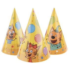 Колпак бумажный «Веселый День рождения», Три Кота, 6 шт.