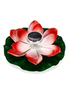 Садовый светильник для водоемов 28 х 28 х 9 см на солнечной бат-е "Лотос" красный N008 10933413