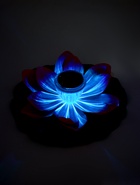 Садовый светильник для водоемов 28 х 28 х 9 см на солнечной бат-е "Лотос" красный N008 10933413