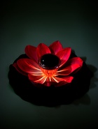 Садовый светильник для водоемов 28 х 28 х 9 см на солнечной бат-е "Лотос" лиловый N009 10933414