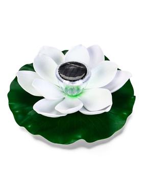 Садовая фигура - фонарь «Лотос», 28×28×9 см, для водоёмов, белая 10933416