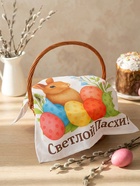 Салфетка пасхальная на стол «Пасхальный кролик» 65×65 см - Фото 2