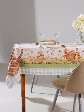 Скатерть на стол «Доляна. Пасхальные цыплята» 145×180 ± 3 см 10894877