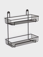 Полка для ванной прямоугольная, 2-х ярусная, 29×12.5×30 см, чёрная - Фото 1
