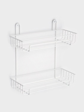 Полка для ванной прямоугольная, 2-х ярусная, 29*12,5*30 см, цвет белый 10954123