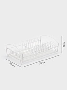 Сушилка для тарелок и кружек с поддоном, 39×25×12 см, белая - Фото 2