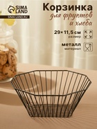 Корзинка - ваза для фруктов «Квадраты», 29×11.5 см, чёрная - Фото 1