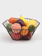 Корзинка - ваза для фруктов «Квадраты», 29×11.5 см, чёрная - фото 14998991