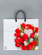 Пакет «С любовью», полиэтиленовый с пластиковой ручкой, 38×34 + 3 см, 90 мкм - Фото 2