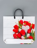 Пакет «С любовью», полиэтиленовый с пластиковой ручкой, 38×34 + 3 см, 90 мкм - Фото 3