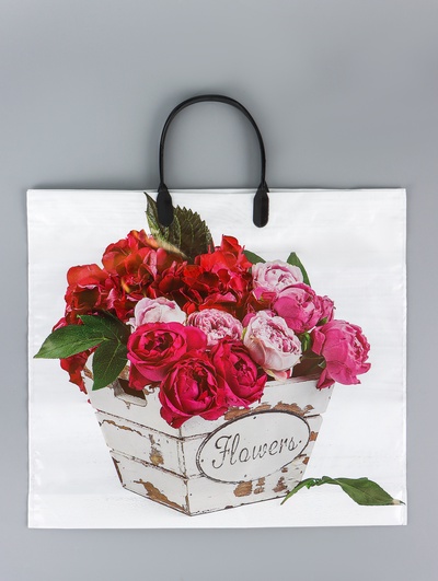 Пакет «Пинк», полиэтиленовый с пластиковой ручкой, 38×34 + 3 см, 90 мкм