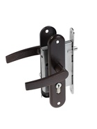 Замок врезной LOCKLAND Rd=005, с ручкой, B/S 55 мм, 4 ключа, коричневый - фото 23281870