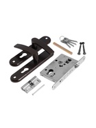 Замок врезной LOCKLAND Rd=005, с ручкой, B/S 55 мм, 4 ключа, коричневый - фото 23281871