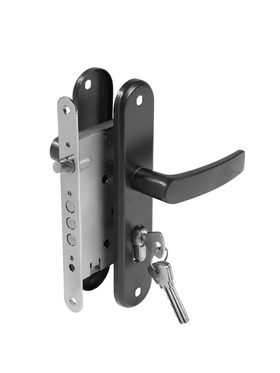 Замок врезной LOCKLAND Rd=005, с ручкой, B/S 55 мм, 4 ключа, серый