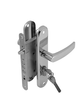 Замок врезной LOCKLAND Rd=005, с ручкой, B/S 55 мм, 4 ключа, цвет хром