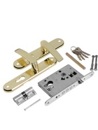 Замок врезной LOCKLAND Rd=005, с ручкой, B/S 55 мм, 4 ключа, цвет золото - Фото 3