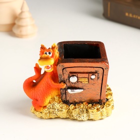 {{photo.Alt || photo.Description || 'УЦЕНКА Сувенир полистоун карандашница &quot;Дракоша у сейфа с монетами&quot; 7.5х6.5х7,5 см'}}