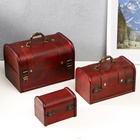 УЦЕНКА Набор шкатулок для украшений дерево «Сундук. Винтаж», 3 шт.: 10.5×7.5×7.5 см; 17×9.5×10 см; 19.5×13×13 см 382 - Фото 2