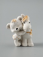 УЦЕНКА Фигура гипс «Мишка с лошадкой» 9×7×6 см, перламутр - Фото 3