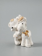 УЦЕНКА Фигура гипс «Мишка с лошадкой» 9×7×6 см, перламутр - Фото 6