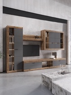 УЦЕНКА Гостиная Прага 2 Дуб Делано/ Графит Софт - Фото 1