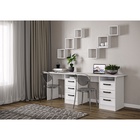 УЦЕНКА Стол письменый СТН-3, 2040×600×750, Белый брилл/Белый глянец - Фото 2