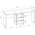 УЦЕНКА Cтол письменный тандем Зара 0.75×1.75×0.61 м - Фото 2