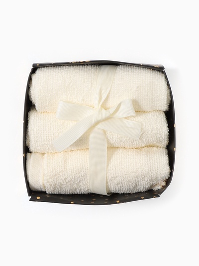 Набор махровых полотенец Merry Christmas, 3 шт., бежевые, 30×30 см, хлопок 340 г/м²